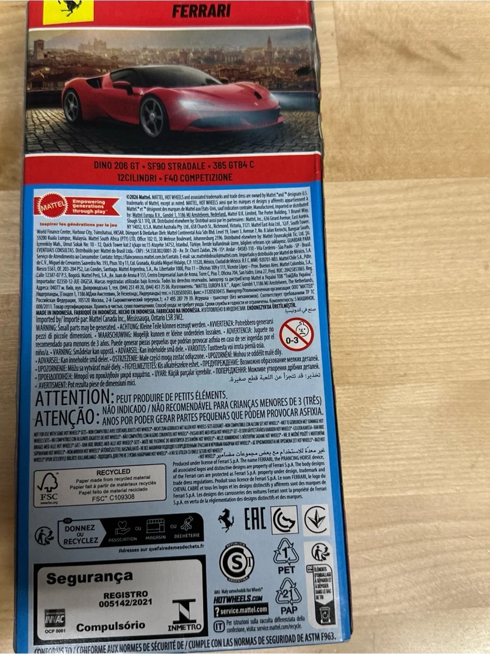 Hot Wheels 5-Pack Red Die-Cast Sports Car Set
